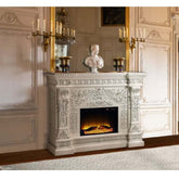 ACME Zabrina Antique White Finish Zabrina Fireplace Model AC01617